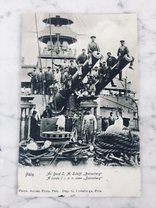 OLD POSTCARD POLE ON BOARD PI.E.R. SHIP "BABENBERG" DIEGO DE HENRIGUEZ - Picture 1 of 2