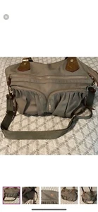 MZ Wallace Jane Bedford Zip Shoulder Tote Bag Khaki Brown 2 Handle - Picture 1 of 6