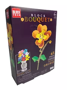 Block Bouquet Orchid Flower Building Block Set 59 Pieces - Picture 1 of 3