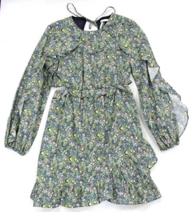 Topshop Liberty Print Blumen Rüschen Tie Open Back Skater Kleid US Größe 2 - Bild 1 von 12