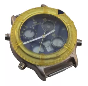 ZOT ZOTOGRAPH seltene Analog Digital Uhr mit drehbarer neongelber Lünette NEU BATT - Bild 1 von 6