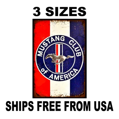 Adesivo de vinil Mustang placa Ford vintage réplica clássico americano - Imagem 1 de 4