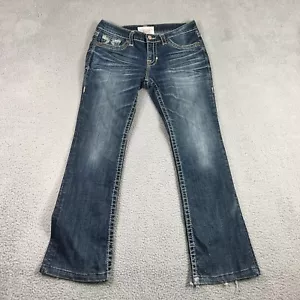 Big Star Jeans Women 29 L Blue Maddie Low Rise Fit Distressed Boot Stretch Denim - Picture 1 of 19