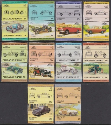 Classic Cars Tuvalu Nukulaelae 1985 Complete Set MNH #25-34 Se-tenants 10 pairs Cover