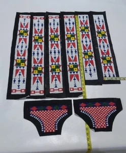 Hecho a mano Old American Sioux Bead trabajo para camisas/pantalones/legging de guerra BWD175 - Imagen 1 de 2