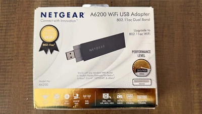 Netgear A6200 A6200-100NAS WiFi USB Adapter Dual Band Gigabit BRAND NEW SEALED - Image 1 of 4