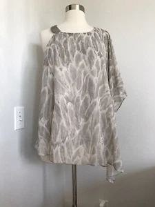NWT $295 HALSTON HERITAGE 100% POLYESTER FLTLF LINED TOP SHIRT BLOUSE SIZE 10 - Picture 1 of 12