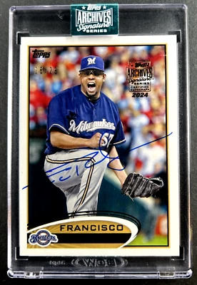 Archivos Topps 2024 - Francisco Rodríguez #499 Cerveceros - Encastrado AUTO/25 Foto 1 de 2