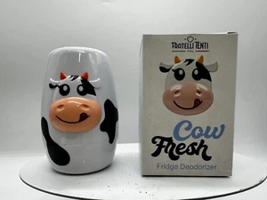 Country Fresh White Ceramic Bottle Refrigerator Deodorizer With Cow Decoration - Picture 1 of 4