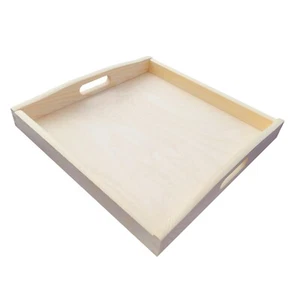 Large Wooden Square Serving Tray 40x40 cm, Unpainted / For Decoupage, - Picture 1 of 5