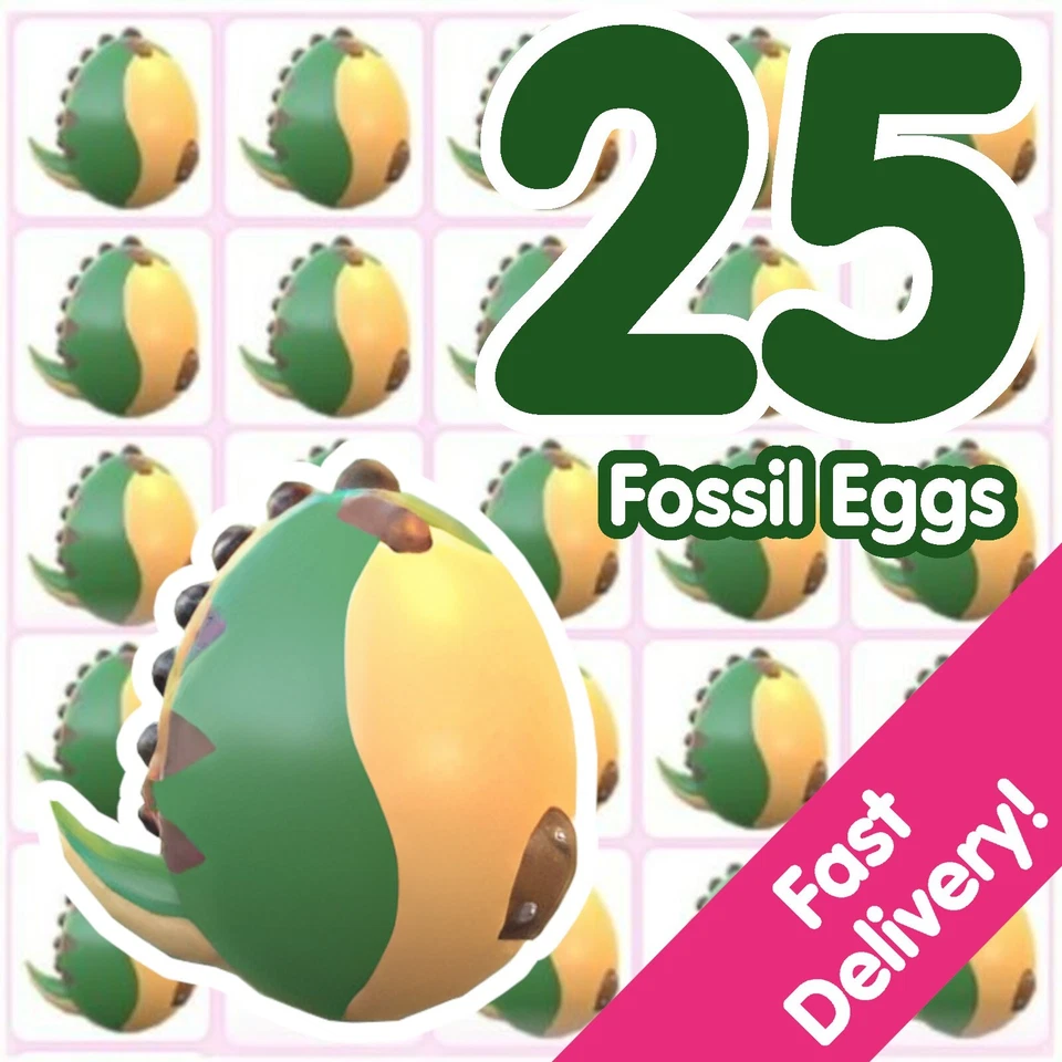 25 Fossil Eggs ✨US Seller ✨ Adopt From Me Today!