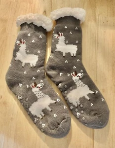 ✅ Calze Invernali Maglia Acrilica Calze Antiscivolo Grandi Unisex Grigio Bianco Lama ✅ - Foto 1 di 7