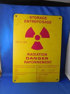 RADIATION STORAGE SIGN VINTAGE DANGER QUEBEC N.D.E. TESTING EQUIPMENT COMPANY - Picture 1 of 6