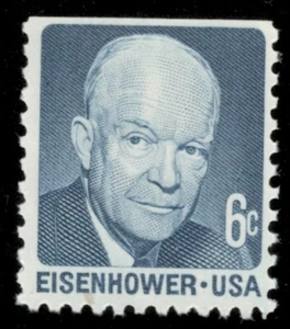 EE. UU. 1393. Dwight David Eisenhower. Folleto de goma opaca individual. Estampillada sin montar o nunca montada. 1970 - Imagen 1 de 2
