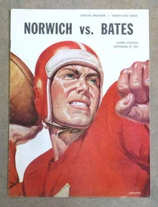 BATES @ NORWICH COLLEGE FOOTBALL PROGRAM - 1956 - EX SHAPE - Picture 1 of 1