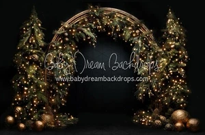 8x12 Fleece Baby Dream Christmas Backdrop – “Golden at Midnight” - Picture 1 of 4