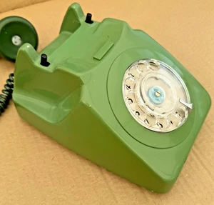 Green Rotary Analogue Land Line Telephone 746 - not converted - for restoration - Picture 1 of 9