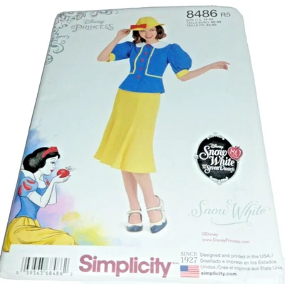 Disney Años 40 Retro Blancanieves Azul Amarillo Vestido Sombrero Disfraz Costura Patrón 14-22 Foto 1 de 3