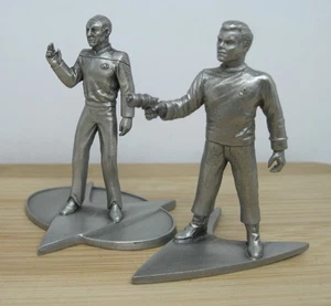 1996 Rawcliff  Pewter Star Trek TOS / TNG Captains Picard and Pike 51mm - Picture 1 of 21