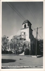 RPPC Alpine Methodist Church, TX Cline 6-P-306 Brewster County Original Vintage - Bild 1 von 2