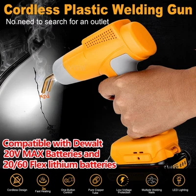 Cordless Plastic Welder Gun Compatible with Dewalt 20V Max Battery with 600PCs H - Image 1 of 4