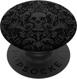Black Skull Bones Head Skeleton Bone Goth Gothic Pattern Adhesive Pop - Picture 1 of 4