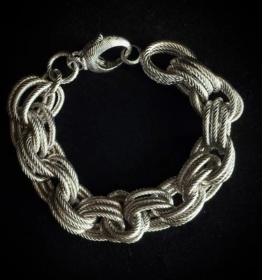 Bronzo Italia Silver-toned Chunky Triple Rolo Link Bracelet - QVC Bronze Milor  - Image 1 of 4