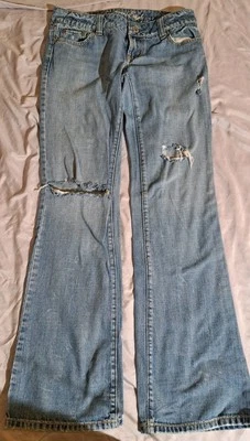 Vintage American Eagle Favorite Boyfriend Blue Jeans Womens Size 4 L Distressed - Image 1 of 4