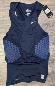 NWT Nike Men’s 2XL Navy Tank Padded Hyperstrong Pro Combat Compression Dri Fit - Picture 1 of 7
