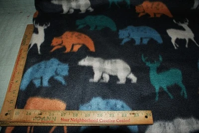 Tela polar Blizzard diseño ciervo oso costura 1 yarda 18" x 59" W envío rápido Foto 1 de 2