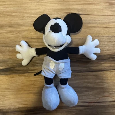 Disney Parks Black White Mickey Mouse Plush Monochrome Pie Eyed Classic 10” NWT - Image 1 of 4