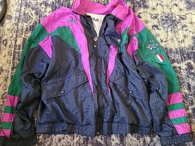 Rare FILA Team Italia Ski Tri Color Rain Jacket 80s 90s Windbreaker CHECK PICS - Image 1 of 4