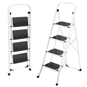 Step Ladder 4 Step Folding Ladder, Lightweight Portable Stepladder with Anti-... - Picture 1 of 7