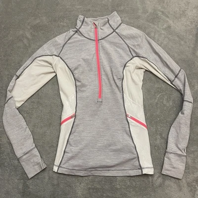 LULULEMON Run: Wild 1/2 Cremallera Malla Panel Top Wee Rayas Blanco Fósil Talla EE. UU. 2 Foto 1 de 4