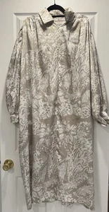 Vintage David Brown Saks Five Avenue hellbraun weiß Blumen L/S Maxikleid Gr. Large - Bild 1 von 5