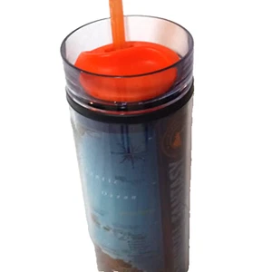 Carnival Cruise Becher mit Strohhalm & Deckel Reisebecher Neu Carnival Fantasy Schiff - Bild 1 von 4