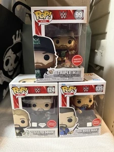 Funko Pop! WWE Triple H 99 Ted DiBiase 124 Big Boss Man 135 exclusivo de GameStop - Imagen 1 de 9