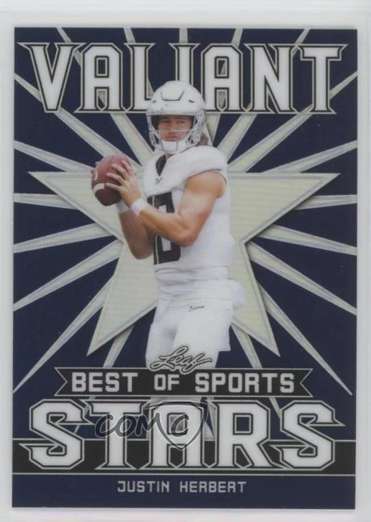 2020 Leaf Best of Sports Valiant Stars Blue /25 Justin Herbert #VS-05 Rookie RC - Image 1 of 2