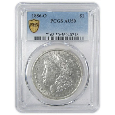 1886 O Morgan Dollar AU 50 PCGS Silver $1 Coin Collectible SKU:I23369 - Image 1 of 4