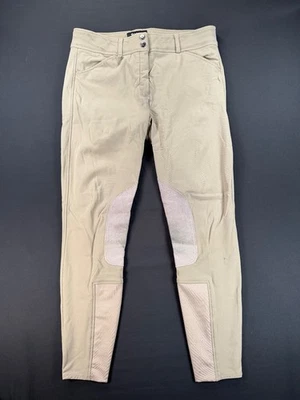 Horze Front-Zip Knee Patch Tan/Beige Show Breeches (Size 30) - Image 1 of 4