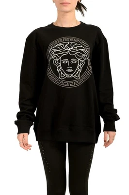 Versace Women's Silver Medusa Head Embroidered Sweatshirt US XL IT 46 - Image 1 of 4