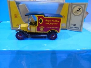 MATCHBOX MODELS YESTERYEAR CODE 3 Y 12 FORD T ROYAL WEDDING JULY 81 RED B/GRND - Bild 1 von 3