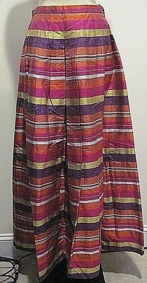 Worth Multi Color Long Pleated 100% Pure Silk Skirt Size PETITE 8 - Image 1 of 3