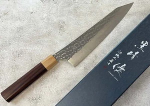 Yu Kurosaki Hammered SENKO-EI Gyuto 210mm with Brown-Ring Octagonal Handle - Bild 1 von 18