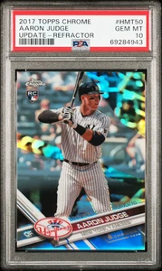 2017 AARON JUDGE Topps Chrome Update ROOKIE Debut HMT50 REFRACTOR SSP/250 PSA 10 - Picture 1 of 2