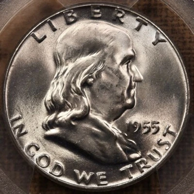 1955 FS-402 Clash Franklin half dollar PCGS MS64FBL, New in Cherry Pickers! DKRC - Image 1 of 4