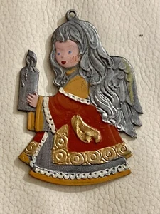 Figura de estaño ángel con vela colgante de estaño decoración de árbol de Navidad colgante de árbol Navidad - Imagen 1 de 4