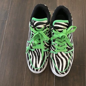 Jeffrey Campbell Black White Animal Print Platform Lace Up Sneakers Size 9.5 - Picture 1 of 7