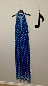 White House Black Market Jumpsuit Teal Halter Style Blue size xs - Picture 1 of 5