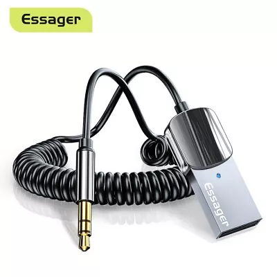 Essager EB01 Bluetooth 5.0 Aux Adapter Wireless Car Receiver USB to 3.5mm & Mic - Image 1 of 4
